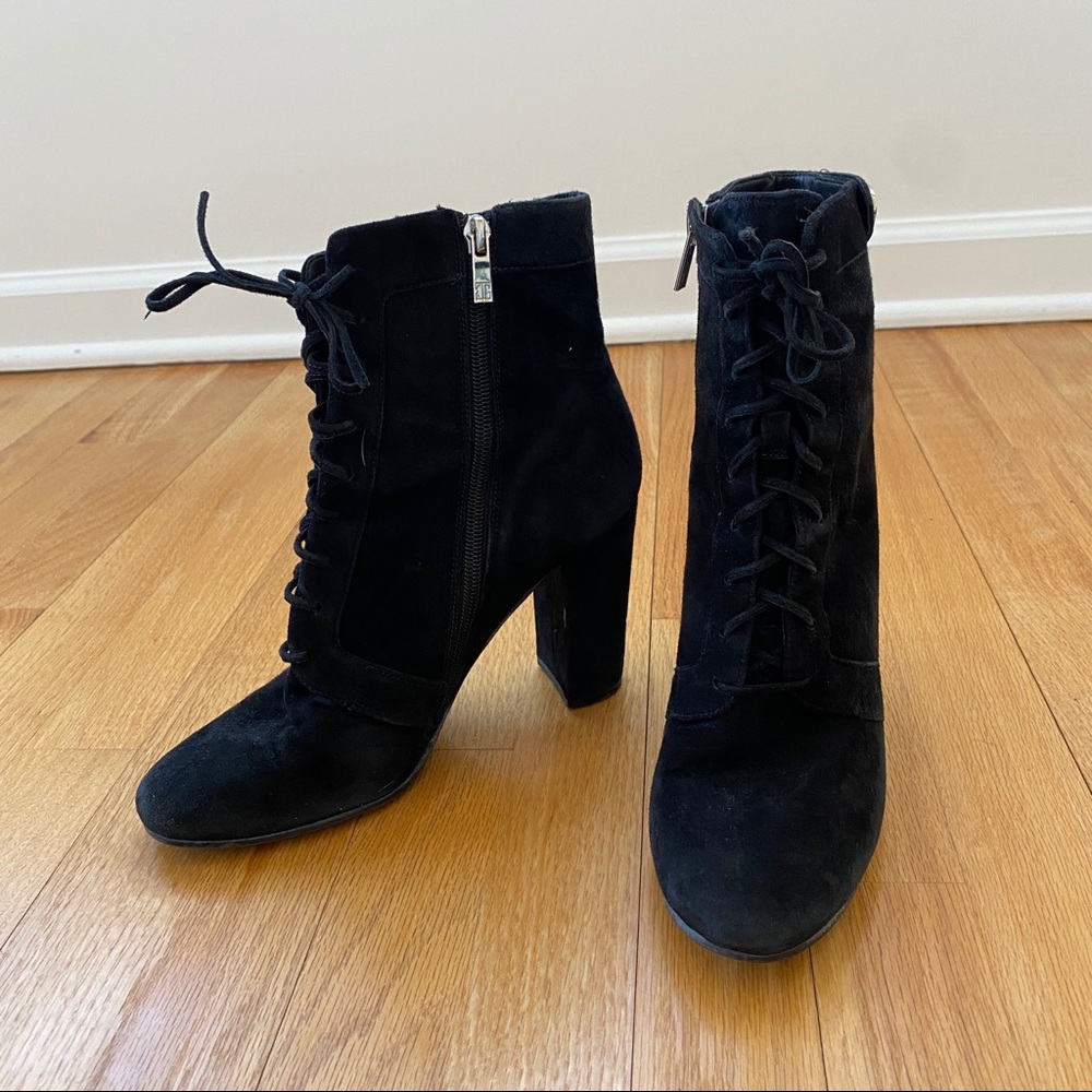 8.5 Black lace up booties